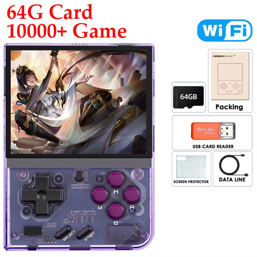 Miyoo Mini plus Classic Video Game Console V3 Retro Handheld Game Console IPS HD Screen Linux System Game Toys for Kids Adults