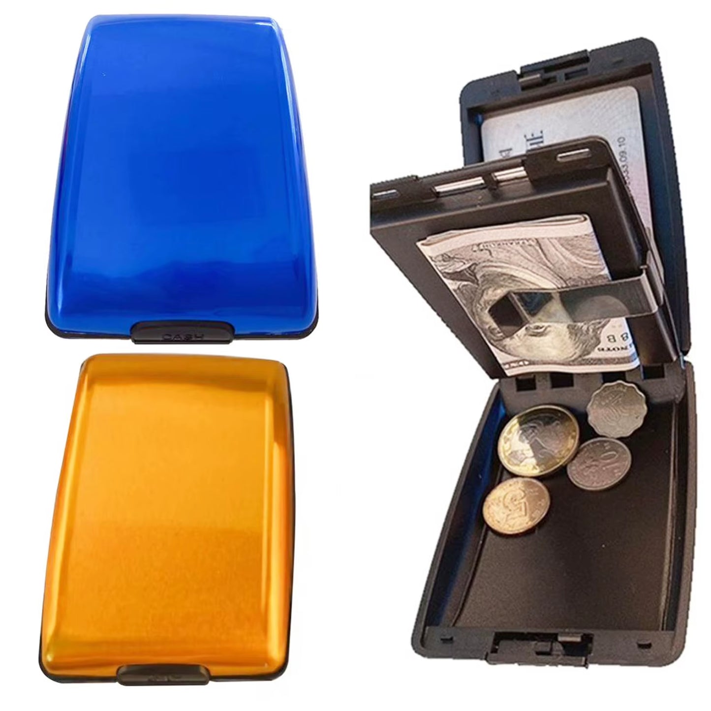 Unisex Multifunctional Wallet Anti-Rfid Metal Alloy Purse Credit Holder Cardcase Bundle Money Clip Men Women Girl Coin Wallet